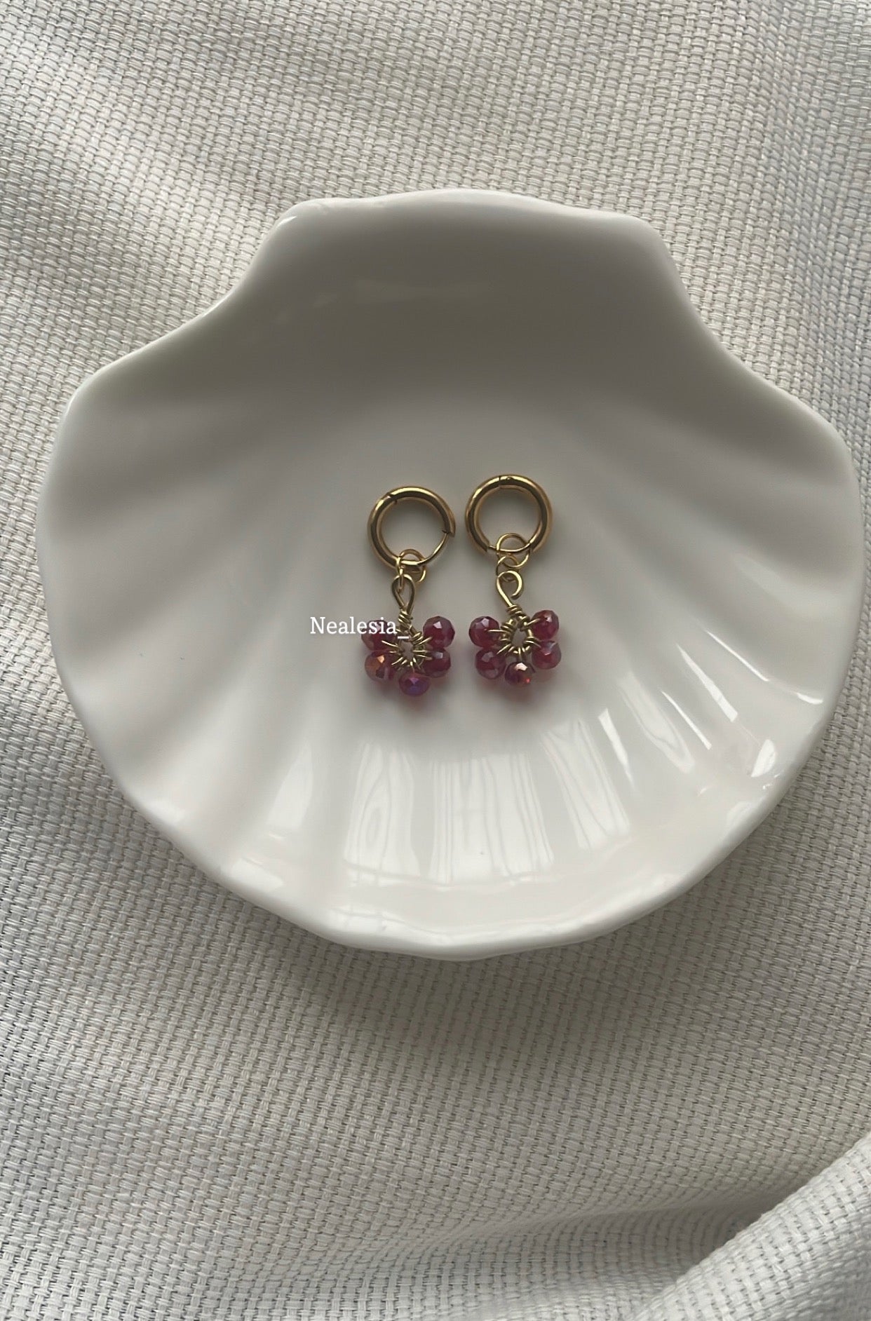 Boucles d’oreilles Alba « Rouge cerise »