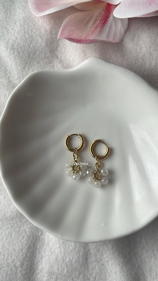 Boucles d’oreilles Alba ( blanc nacré )